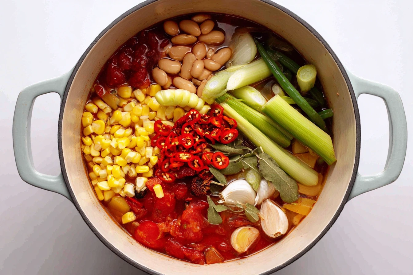 Mexican Vegetable Soup Process