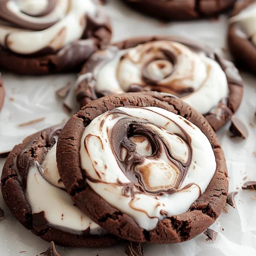 Chocolate Marshmallow Swirl Cookies