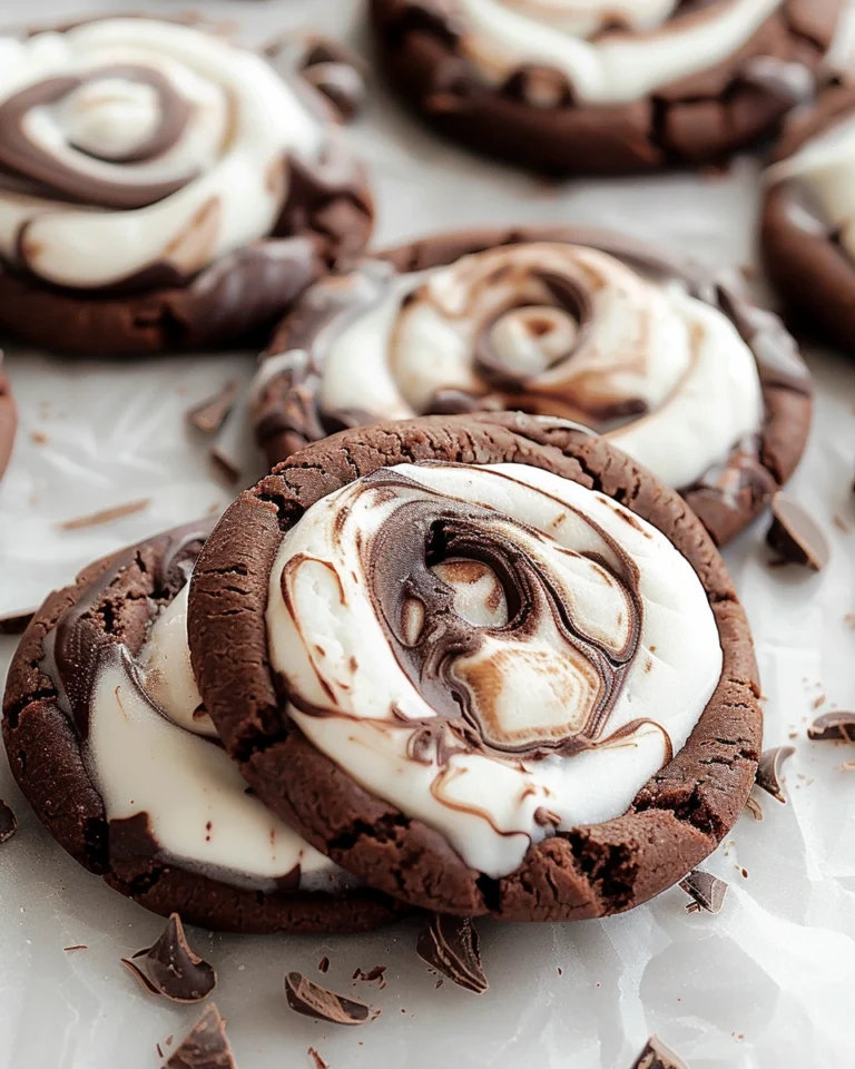 Chocolate Marshmallow Swirl Cookies