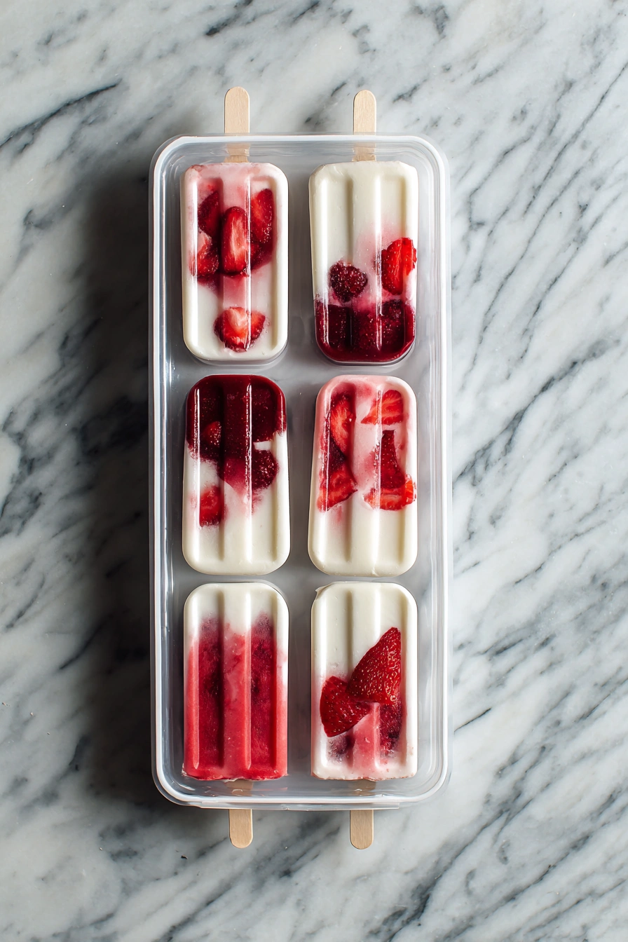 Strawberry Yogurt Popsicles
