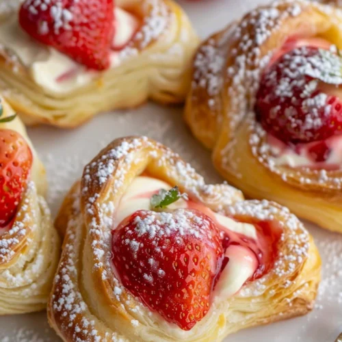 Vegan Strawberry Cream Danish