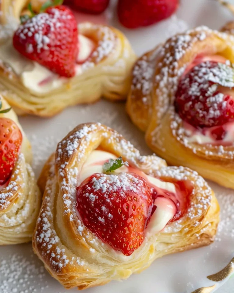 Vegan Strawberry Cream Danish