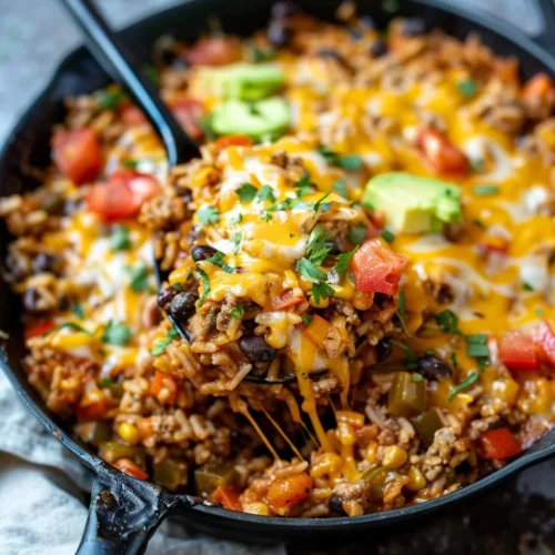 Cheesy Taco Rice Skillet