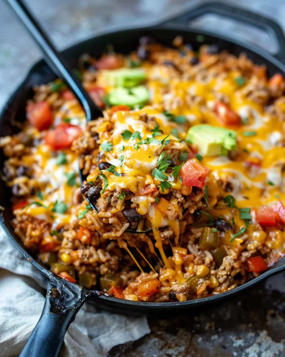 Cheesy Taco Rice Skillet