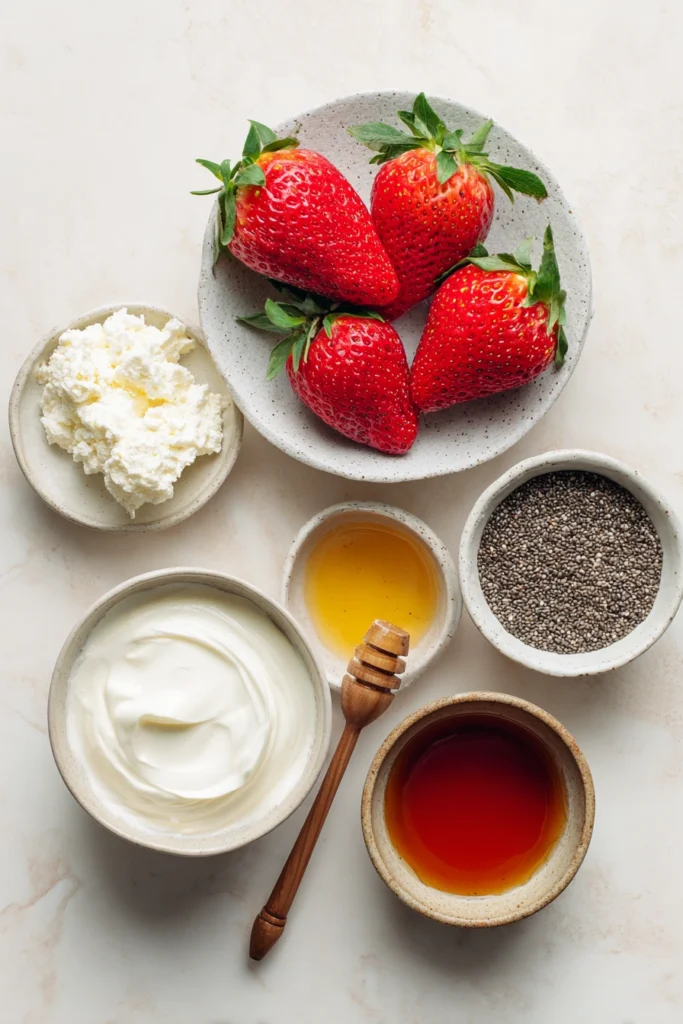 Strawberry Cheesecake Overnight Oats Ingredients