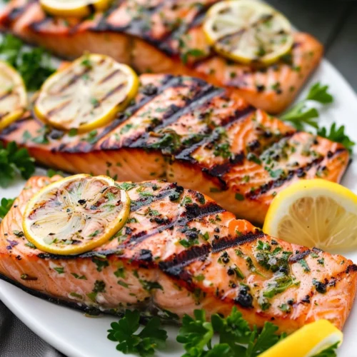 Lemon Garlic Herb Grilled Salmon