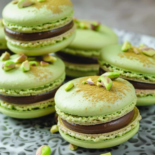 Pistachio Macarons with Pistachio Ganache Filling