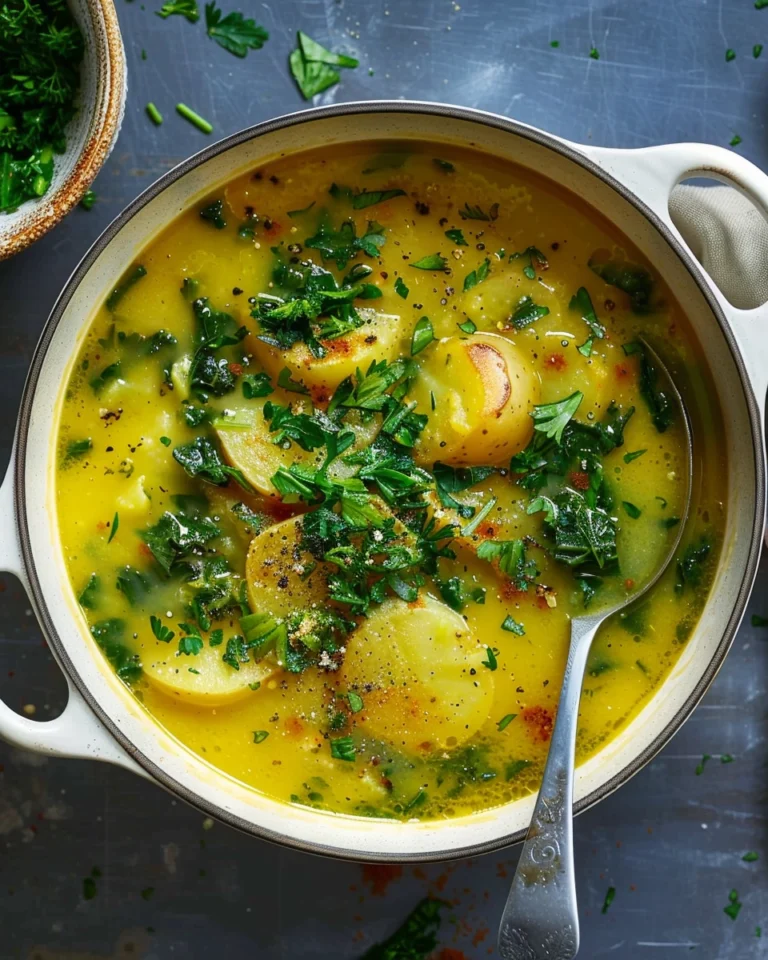 Golden Potato and Greens Soup