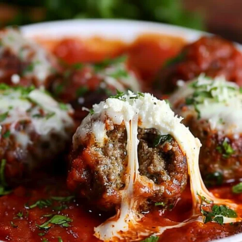 Mozzarella Stuffed Meatballs