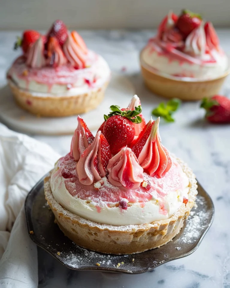 Strawberry Rhubarb Fool Cheesecake