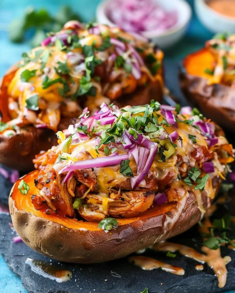 BBQ Chicken Stuffed Sweet Potatoes