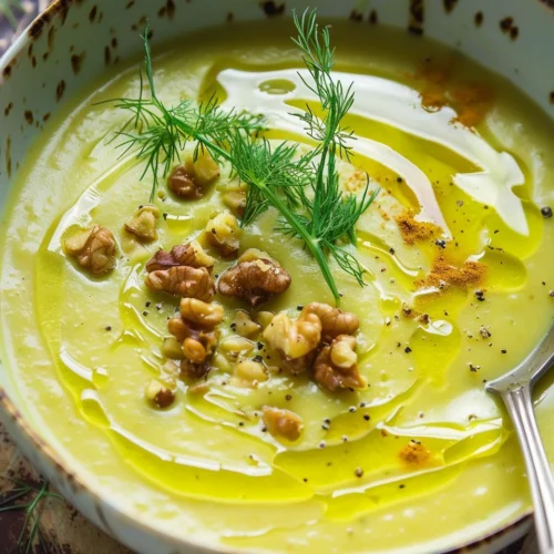 Fennel Leek Soup with Walnuts & Turmeric