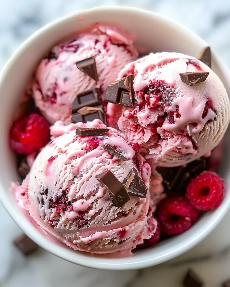 Raspberry Chocolate Chunk Ice Cream for Summer Bliss