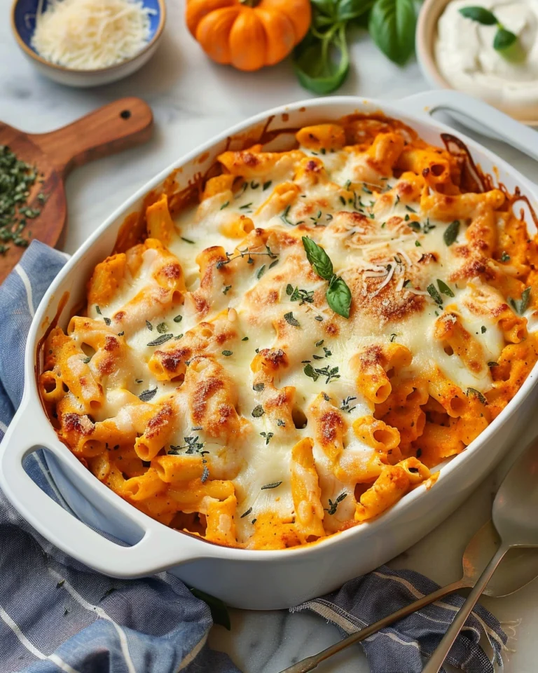 Cheesy Pumpkin Ricotta Pasta Bake