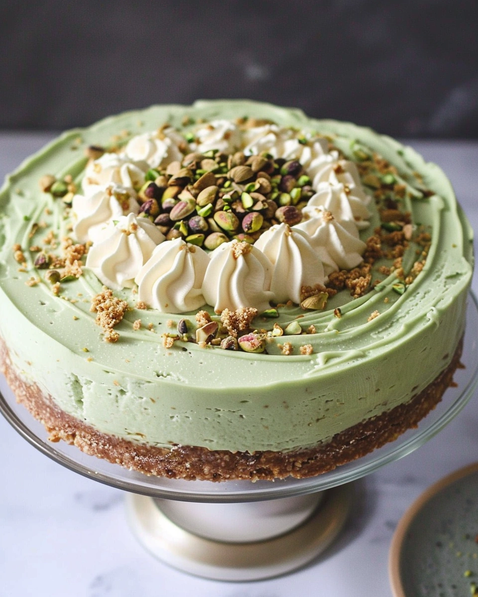 No Bake Pistachio Cheesecake