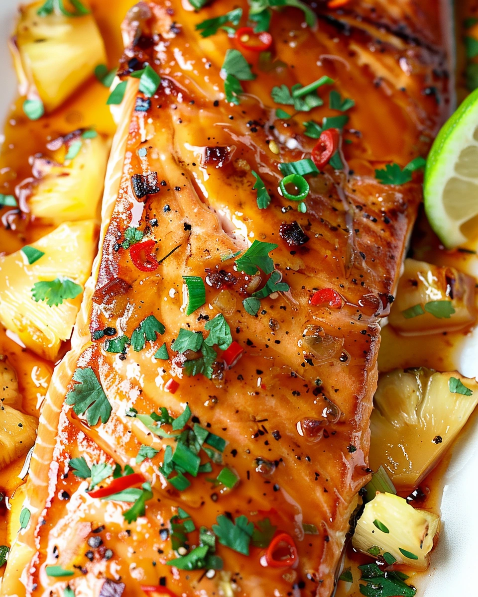 Sweet and Spicy Pineapple Salmon