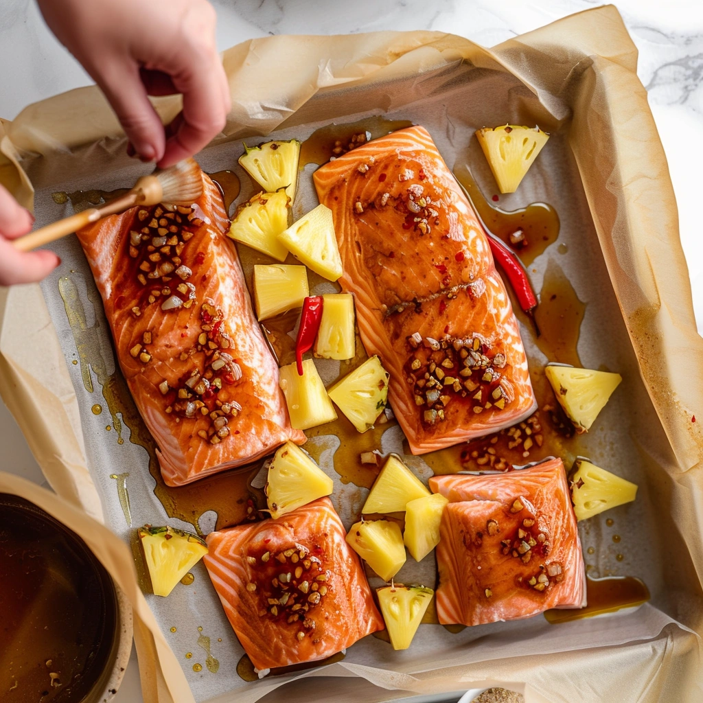 Sweet and Spicy Pineapple Salmon