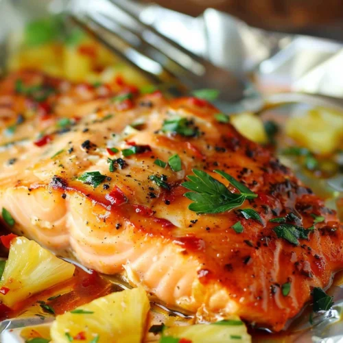 Sweet and Spicy Pineapple Salmon