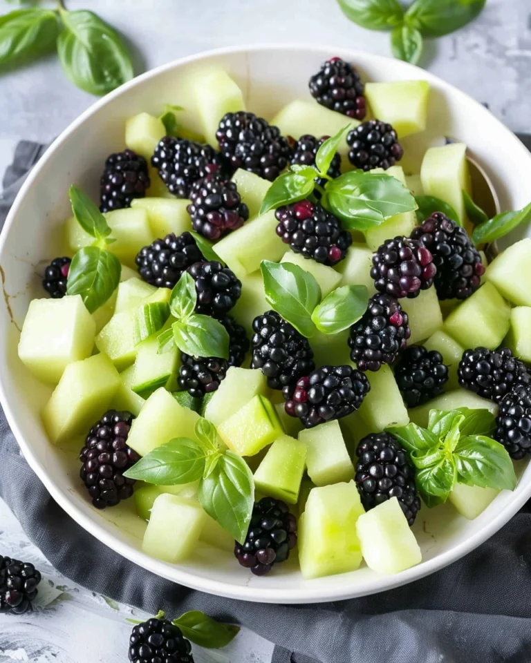 Blackberry Honeydew Salad with Basil