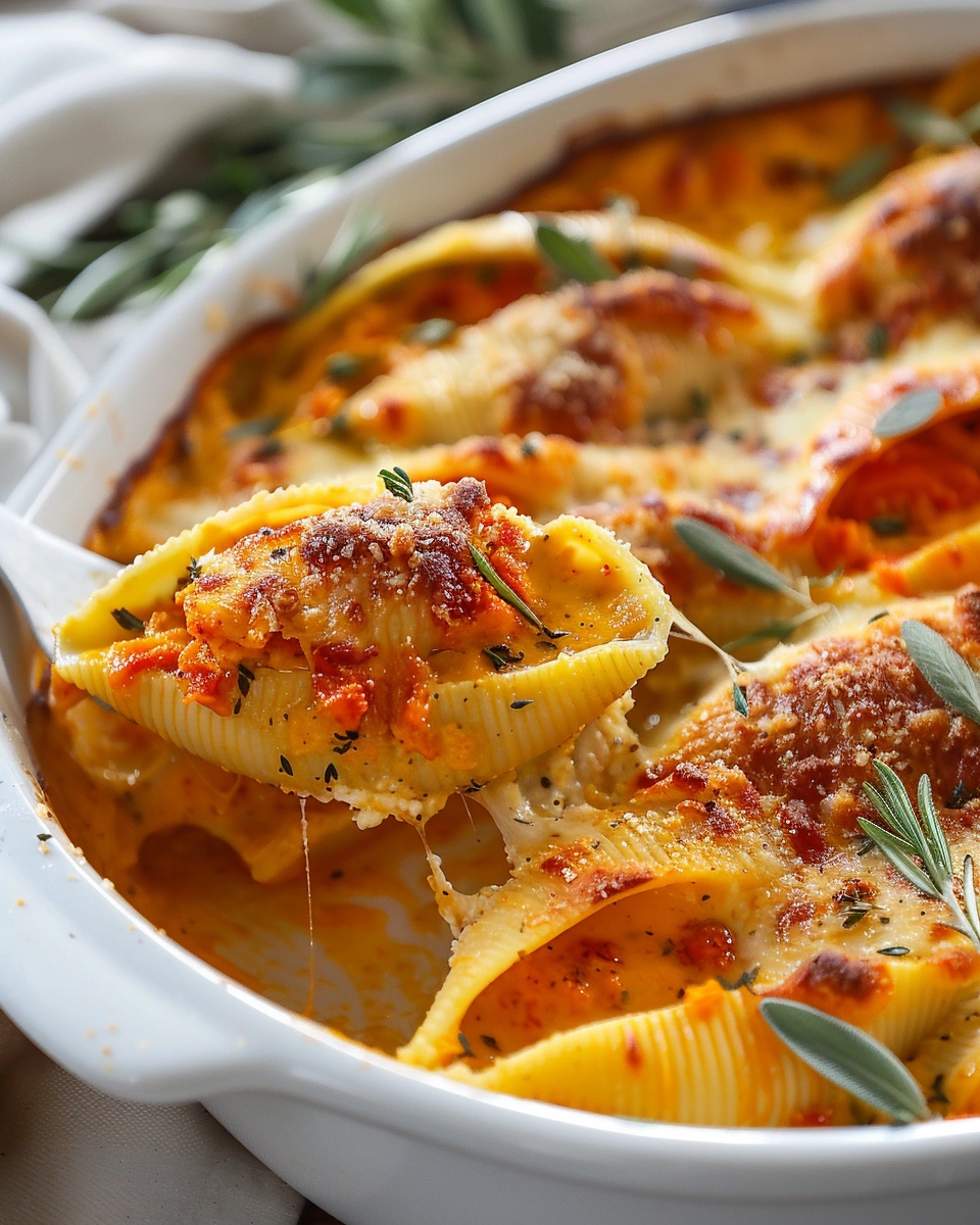Creamy Pumpkin Ricotta Stuffed Shells