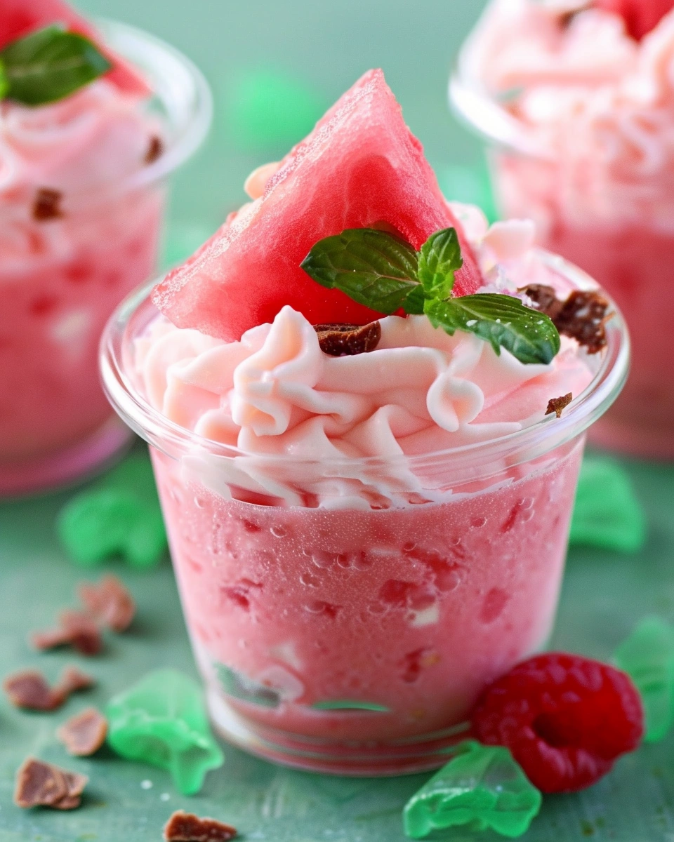Easy Watermelon Pudding Cups