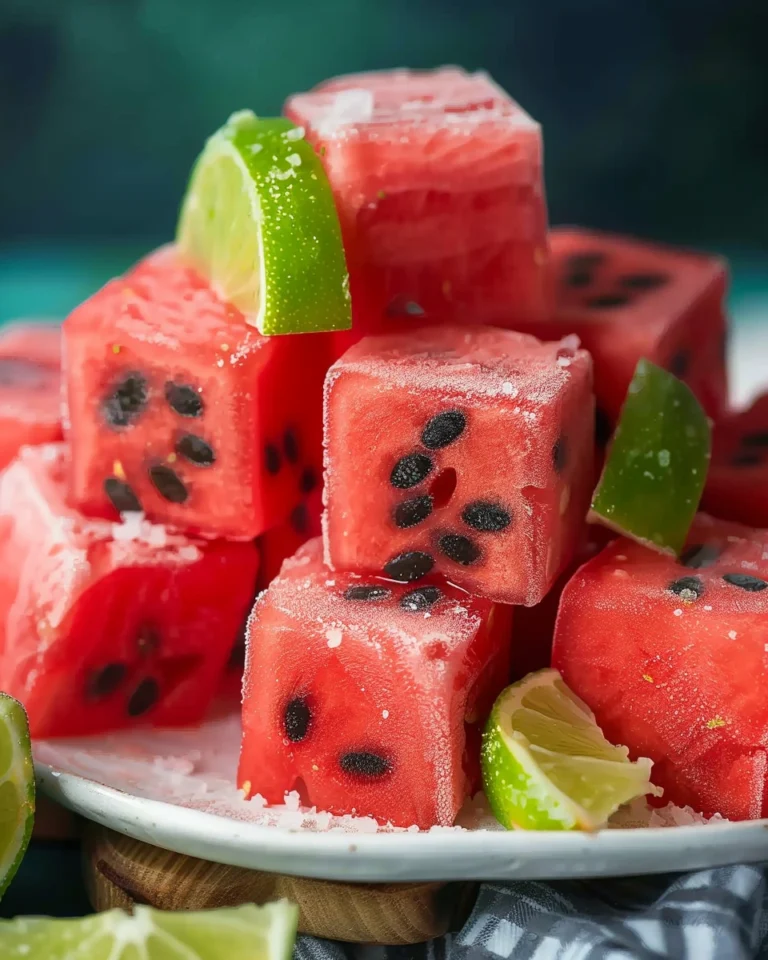 Refreshing Frozen Watermelon Cubes with Lime