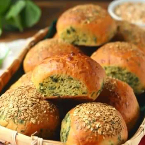 Oat & Spinach Bread Rolls Recipe