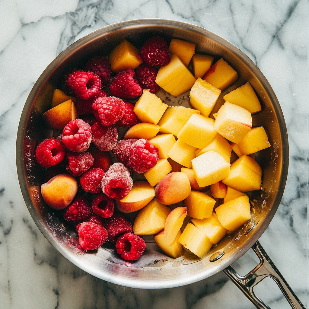 Raspberry Peach Cheesecake