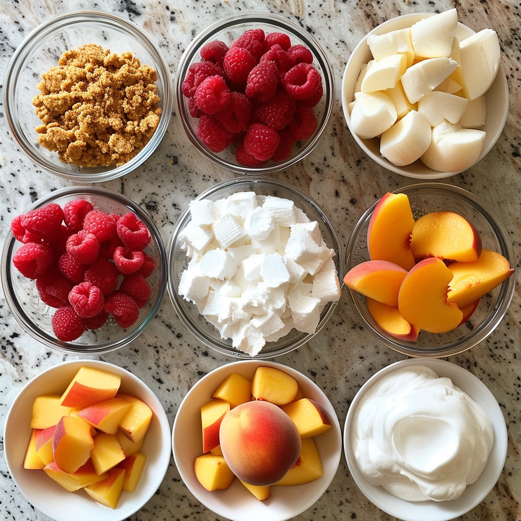 Raspberry Peach Cheesecake