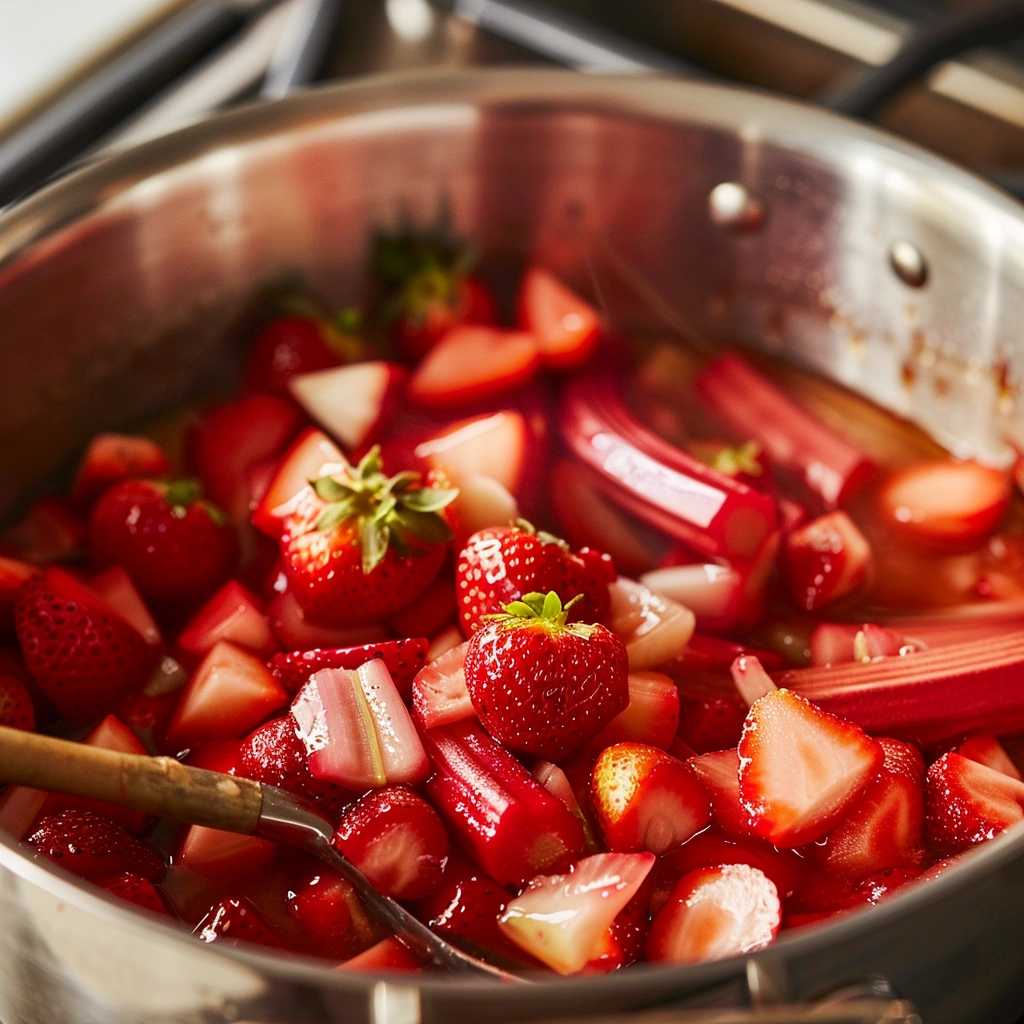 Strawberry Rhubarb Fool Cheesecake