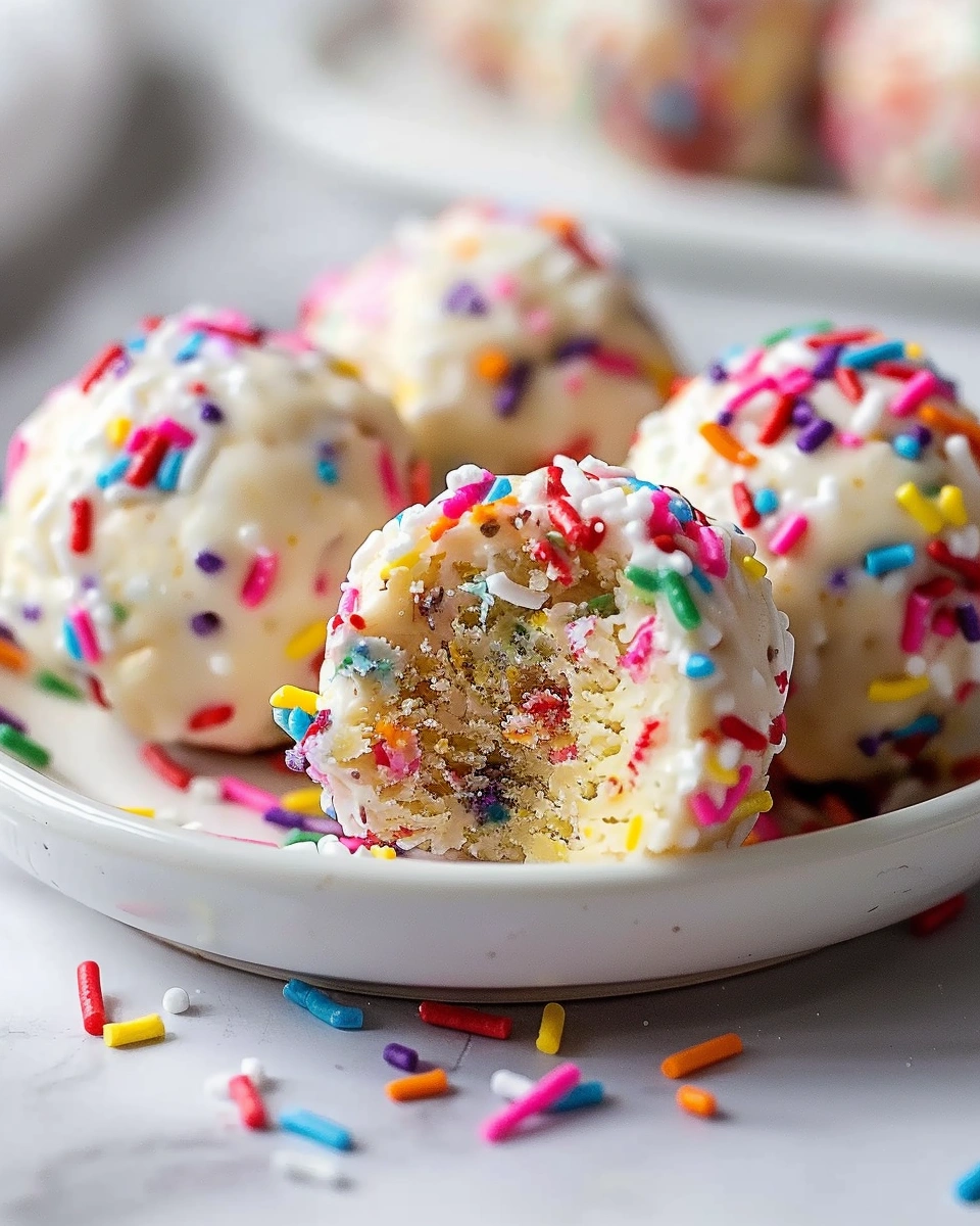 Birthday Cake Protein Balls