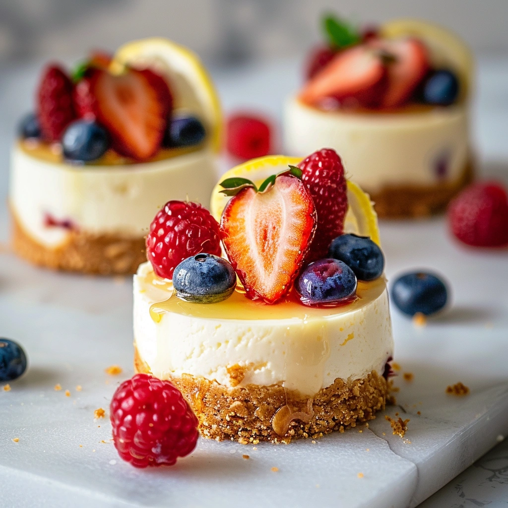 Spring No-Bake Mini Cheesecakes