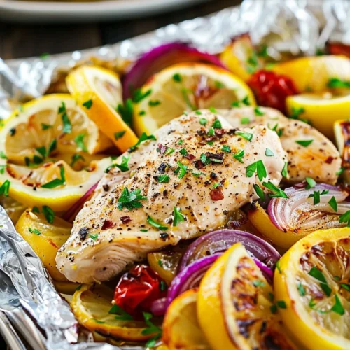 Baked Italian Lemon Chicken Foil Packet