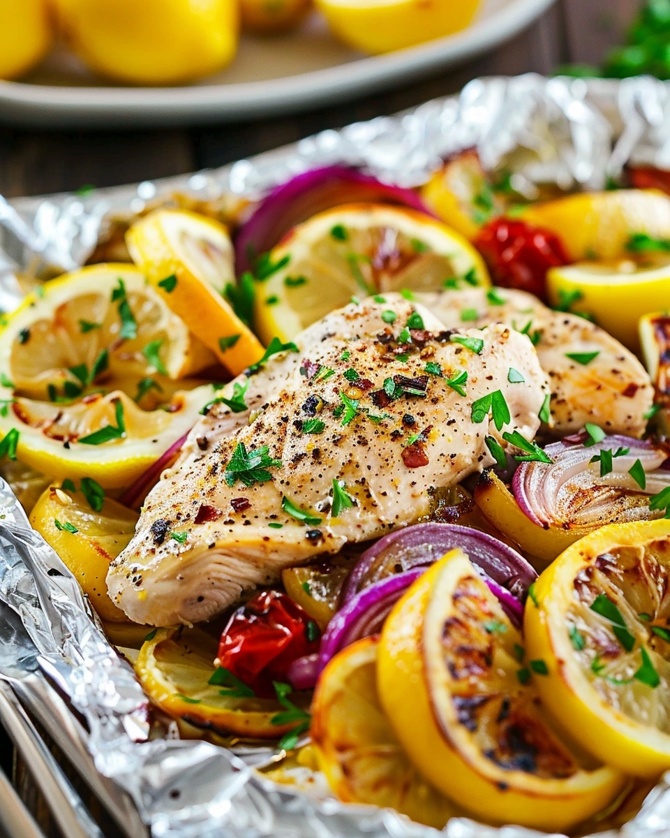 Baked Italian Lemon Chicken Foil Packet