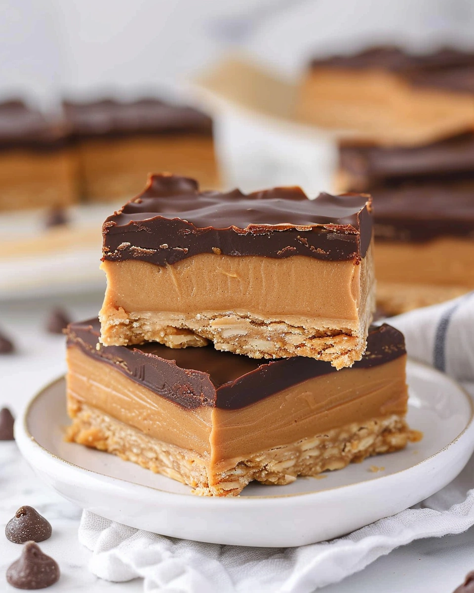 No-Bake Peanut Butter Buckeye Bars