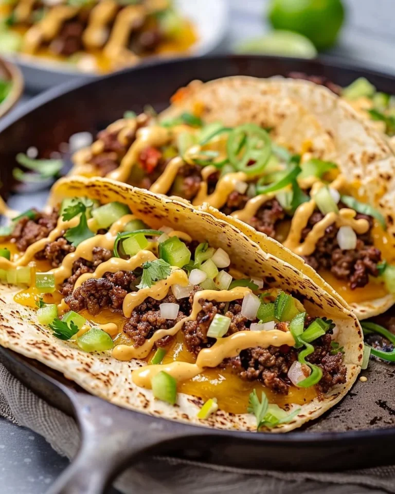 Big Mac Tacos - Crispy Smash Burger Tacos featuring beef, cheese, and lettuce.
