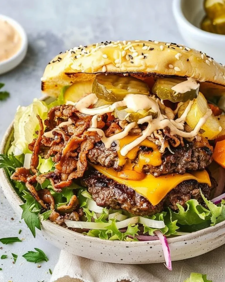 Colorful Burger Bowls with toppings and sauces for a delicious meal