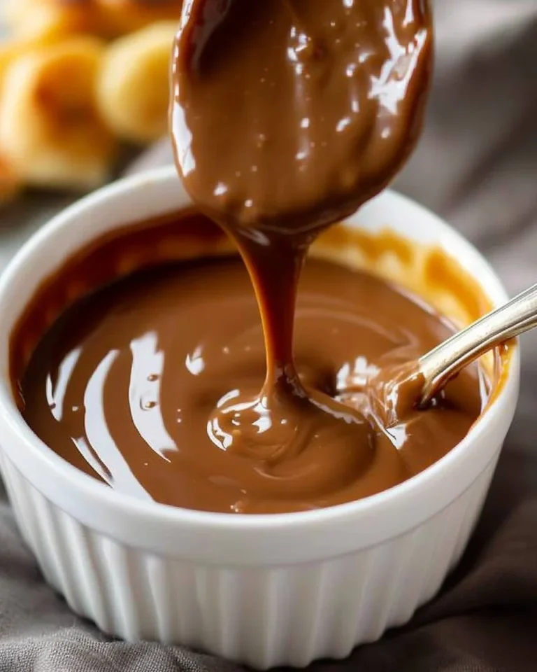 Delicious caramel fondue served with fruits and treats for dipping