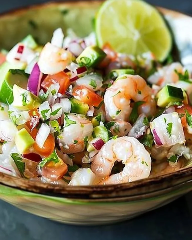 Fresh ceviche made with fish, lime, and herbs served in a bowl