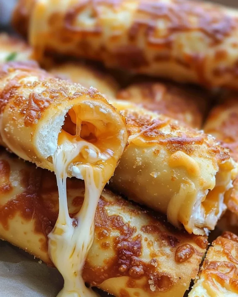 Crispy cheesy roll ups snack served on a plate