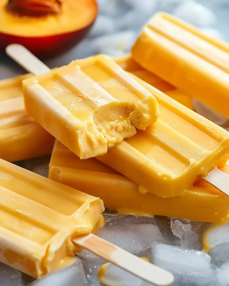 Easy 3 ingredient mango popsicles recipe with fresh fruit and no added sugars.