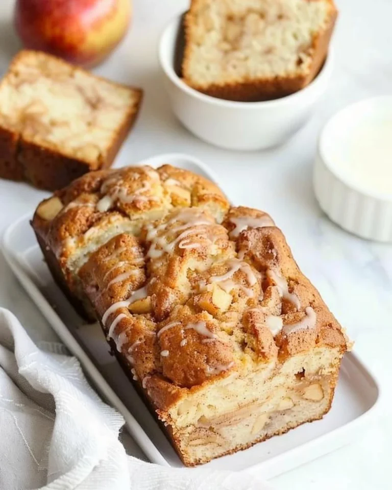 Delicious apple cinnamon bread with fresh apples and cinnamon swirl