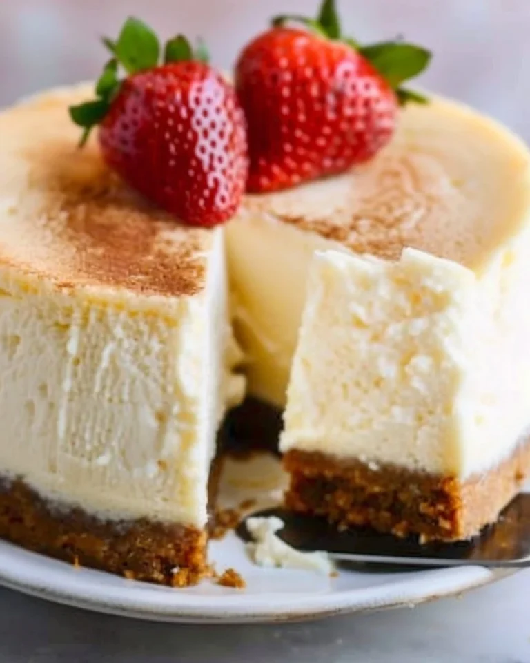 Delicious homemade Keto Cheesecake topped with fresh berries