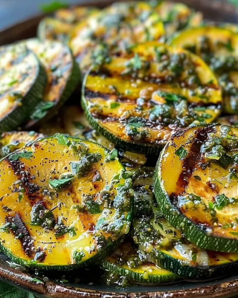 Grilled zucchini and squash with herb lemon butter for Memorial Day