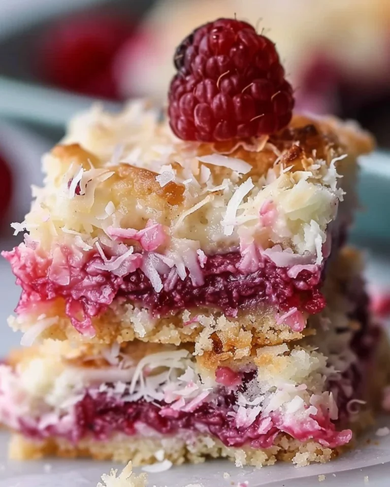 Keto Raspberry Coconut Squares - easy no-bake low carb dessert