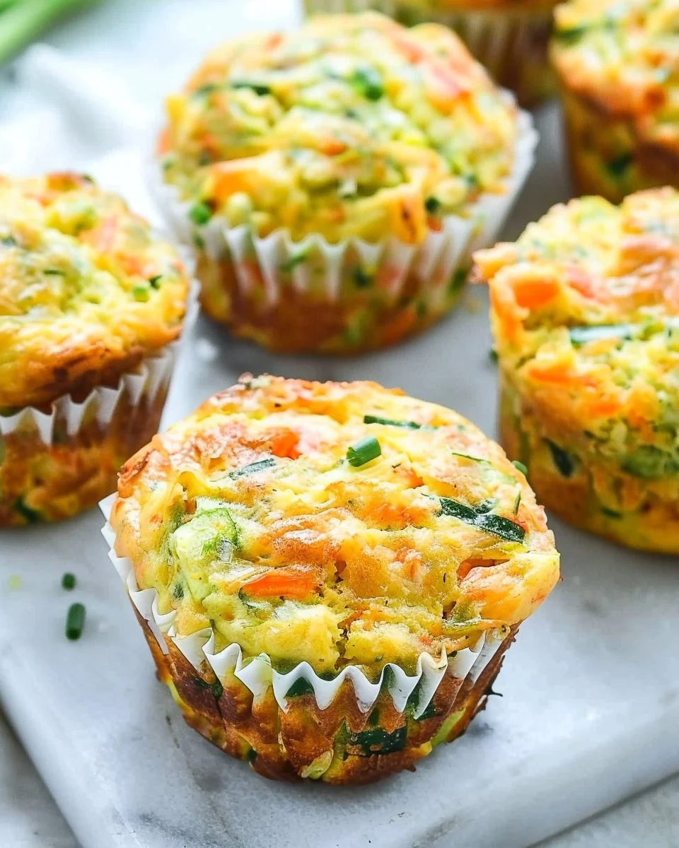 Savory veggie muffins made with 5 ingredients, protein-packed and delicious.
