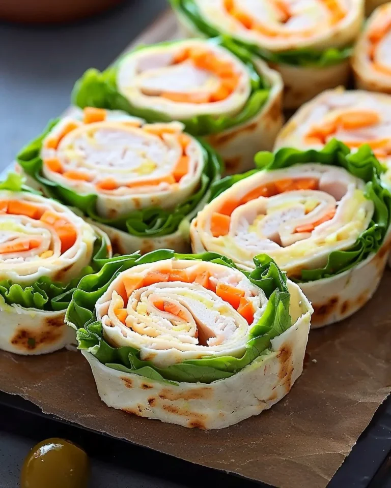 Turkey Cheddar Lunch Roll Ups on a plate ready to eat