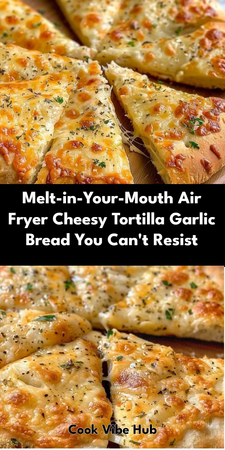 Air Fryer Cheesy Tortilla Garlic Bread