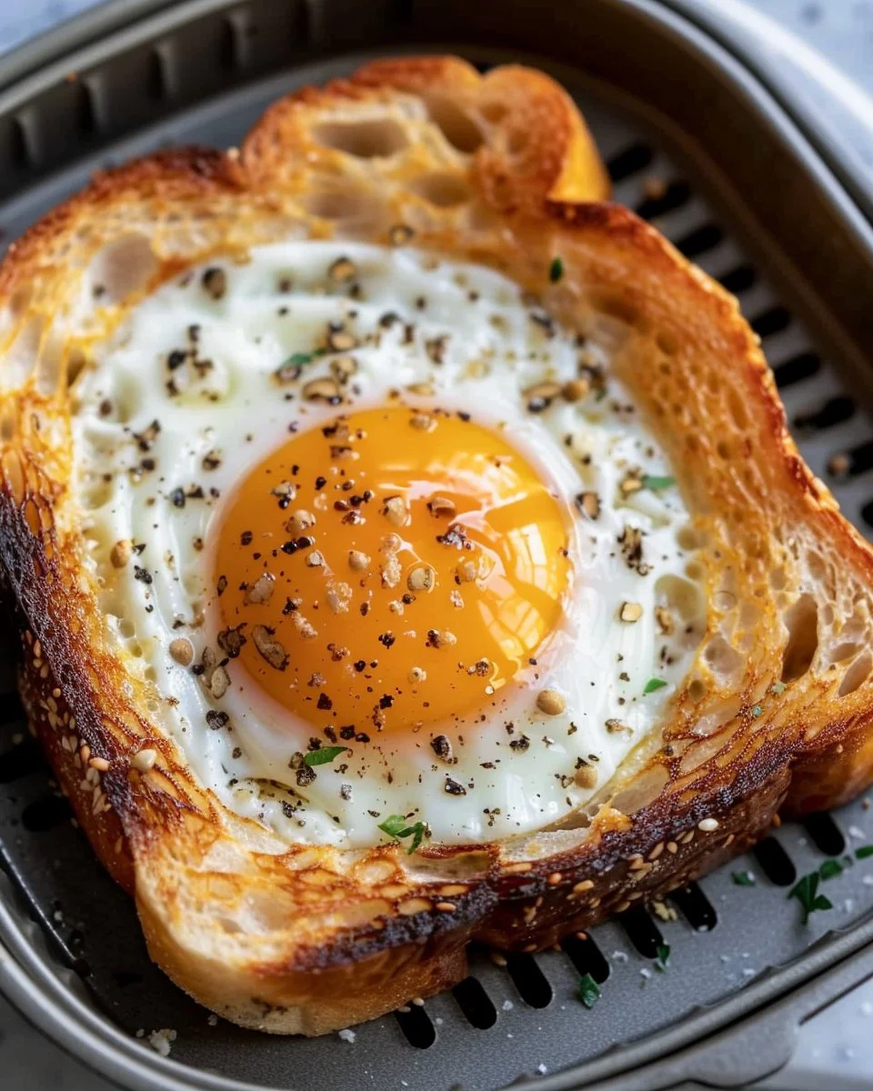 Delicious Air Fryer Egg Toast recipe ready to serve for breakfast.
