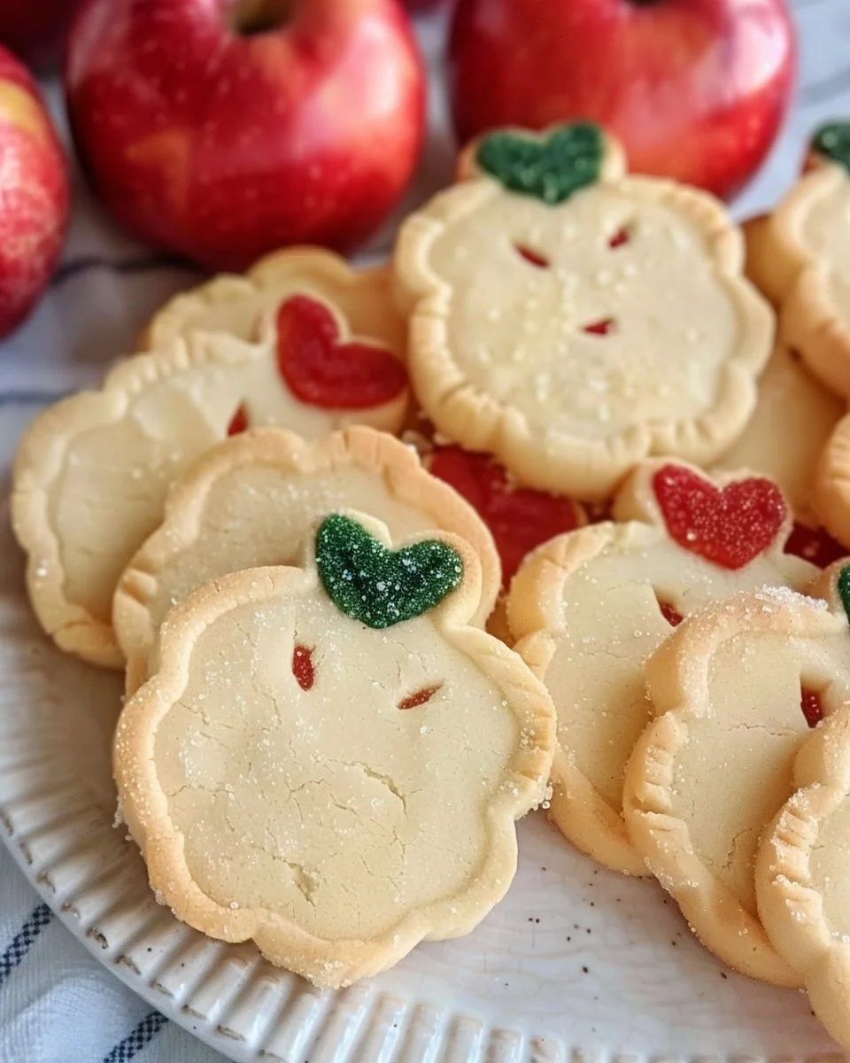 Apple shaped sugar cookies | Creative cookie shapes, Creative cookie designs, Bakes